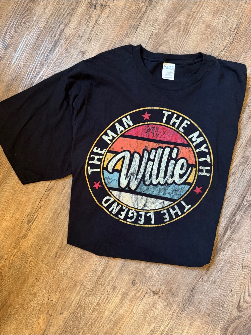Willie Graphic Black Crewneck T-Shirt